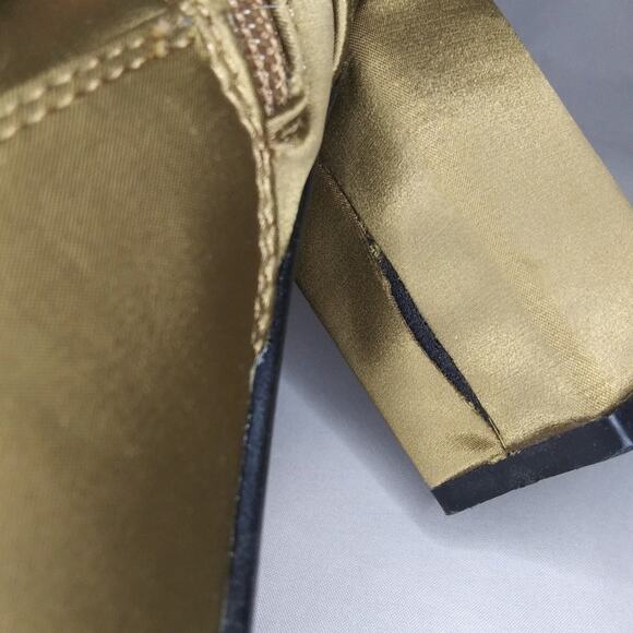 Nature Breeze Satiny Fabric Lace Up Boots 3 Inch High Heel Booties Size 5 1/2 - Picture 8 of 12